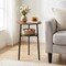 Slickblue; Round Side Tables with Storage Shelf, Metal Frame End Tables for Living Room Bedroom and Small Spaces; Category:Accent & End Tables; Image:4